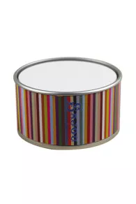 Sajou embroidery kit box lid to cover multicoloured stripe pattern