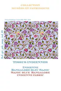 Sajou cross-stitch chart sky blue Bangalore indienne fabric - Museums and Heritage