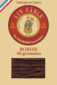 Fil Au Chinois waxed cable linen thread size 532 250m spool - Colour 480 - Chocolate