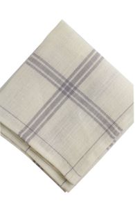 Sajou ecru linen tea towel to embroider in cross stitch - Grey