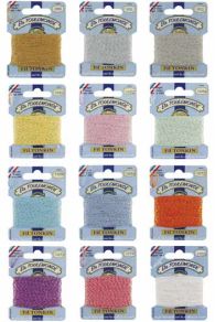 Fil broderie Sajou Tonkin polyester lamé or - Assortiment 4 - 12 couleurs pastel