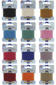 Sajou Tonkin polyester embroidery thread with golden lurex - Assortment 1 - 12 classic colours