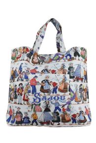 Kit couture Sajou grand sac pour les courses à coudre tissu Farandole Bretonne