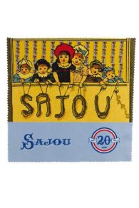 Essuie-lunettes microfibre Sajou motif Enfants dans un Théâtre brodant - face imprimée