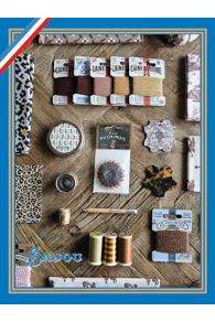 Collectible haberdashery postcard – the world of Sajou in brown tones