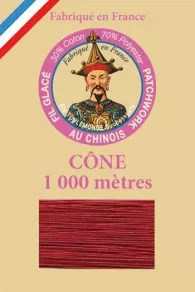 Fil au Chinois patchwork thread on 1000m cone n°535 - dark red on Sajou online store