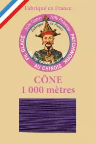 Fil au Chinois patchwork thread on 1000m cone n°550 - purple on Sajou online store