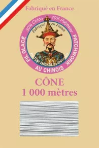Fil au Chinois patchwork thread on 1000m cone n°786 - baby blue on Sajou online store