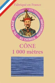 Fil au Chinois patchwork thread on 1000m cone n°695 - cornflower on Sajou online store