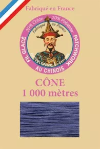 Fil au Chinois patchwork thread on 1000m cone n°731 - cobalt on Sajou online store