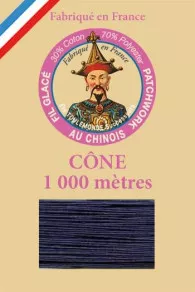 Fil au Chinois patchwork thread on 1000m cone n°650 - navy blue on Sajou online store