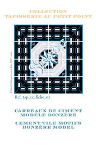 Sajou tapestry chart for petit point cushion with black and white geometric patterns