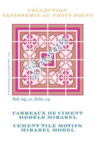 Sajou tapestry chart for petit point cushion with pink geometric patterns