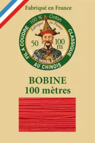 Fil de coton mercerisé bobine 100 m Col. 6532 - Rouge