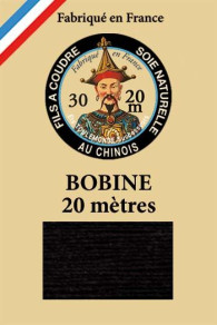 Boîte réassort fil de soie six bobines - Col. 180 - Noir