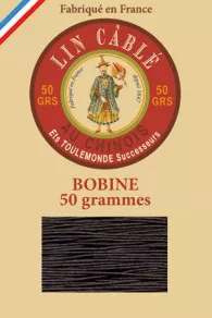 Fil Au Chinois waxed cable linen size 332 133m spool - Colour 901 - Dark brown