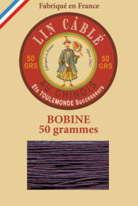 Fil Au Chinois waxed cable linen size 532 250m spool - Colour 346 - Aubergine