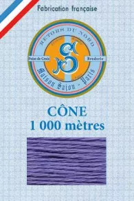 Fil broderie Sajou Retors du Nord cône 1 000 m lupin