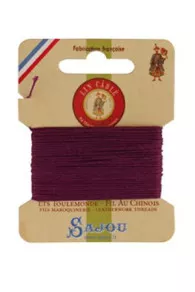 Fil Au Chinois Lin câblé Stärke 832 Gewachst - 10 Meter auf Sajou Karte - Farbe 218 Violett