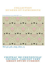Grille de point de croix Sajou : le tissu du cabinet vert du château de Chenonceau