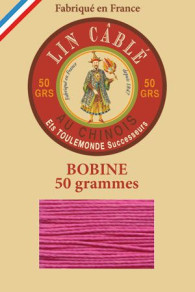 Gewachstes Lin câblé von Fil Au Chinois Stärke 632 Spule 285m - Farbe 125 - Pfingstrose
