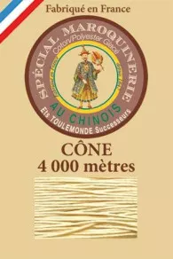 Fil Au Chinois leatherwork polycotton thread size 50/3 - 4 000m cone - Col. 571 Ecru