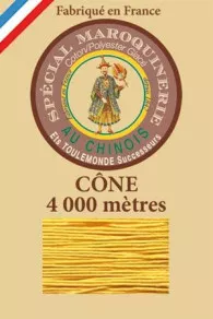 Fil Au Chinois leatherwork polycotton thread size 50/3 - 4 000m cone - Col. 508 Yellow