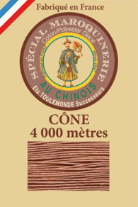 Fil Au Chinois leatherwork polycotton thread size 50/3 - 4 000m cone - Col. 330 Fawn 
