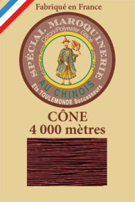Fil Au Chinois leatherwork polycotton thread size 50/3 - 4 000m cone - Col. 425  Brick  