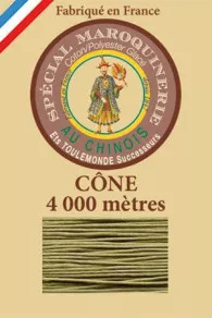 Fil Au Chinois leatherwork polycotton thread size 50/3 - 4 000m cone - Col. 643  Moss   