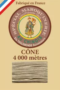 Fil Au Chinois leatherwork polycotton thread size 50/3 - 4 000m cone - Col. 359 Grey   