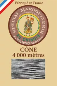 Fil Au Chinois leatherwork polycotton thread size 50/3 - 4 000m cone - Col. 992 Mouse   