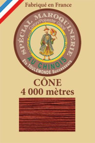 Fil Au Chinois leatherwork polycotton thread size 50/3 - 4 000m cone - Col. 333 Copper      