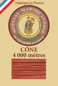 Fil Au Chinois leatherwork polycotton thread size 50/3 - 4 000m cone - Col. 420 Pumpkin      