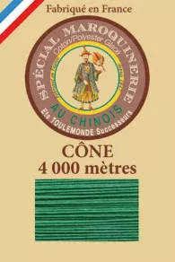 Fil Au Chinois leatherwork polycotton thread size 50/3 - 4 000m cone - Col. 436 Lawn      