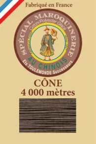 Fil Au Chinois leatherwork polycotton thread size 50/3 - 4 000m cone - Col. 518 Mole      
