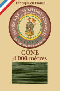 Fil Au Chinois leatherwork polycotton thread size 50/3 - 4 000m cone - Col. 735 Chartreuse      