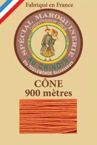 Fil Au Chinois leatherwork polycotton thread size 28/2 - 900m cone - Col. 419 Orange 