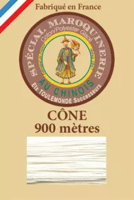 Fil Au Chinois leatherwork polycotton thread size 28/2 - 900m cone - Col. 105 Natural  