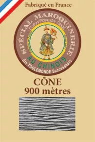 Fil Au Chinois leatherwork polycotton thread size 28/2 - 900m cone - Col. 992 Mouse  