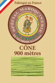 Fil Au Chinois leatherwork polycotton thread size 28/2 - 900m cone - Col. 455 Light green  