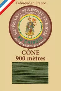 Fil Au Chinois leatherwork polycotton thread size 28/2 - 900m cone - Col. 735 Chartreuse