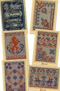 Six Sajou postcards Vintage cross stitch - Blue series n° 2