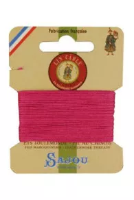 Fil Au Chinois waxed cable linen size 432 - Colour 125 Peony on Sajou 10-metre card