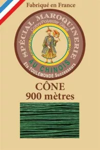 Fil Au Chinois leatherwork polycotton thread size 28/2 - 900m cone - Col. 767 Green