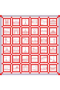 Sajou-Stoff Paris Sehenswürdigkeiten 150 cm Perkal 100% Baumwolle