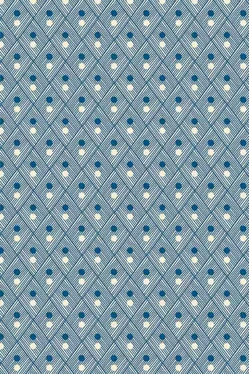 Sajou Plaisirs de la Campagne blue coordinate fabric 100% cotton width 150cm