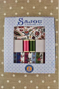 Sajou gift box Coquecigrues fabrics and spools