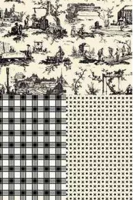 Sajou Travaux Manufacture black  fabric with two coordinates