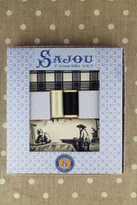 Sajou gift box Travaux de la Manufacture black fabrics and spools